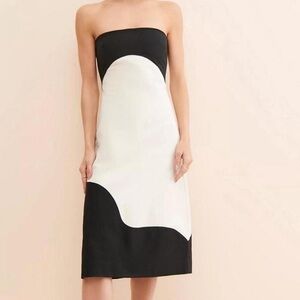 Find Me Now the Label Black and White Strapless Dress